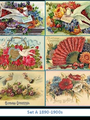 Birthday cards Set 1 1890s - 1900s