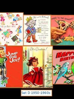 Birthday cards Set 4 1950 - 1960s