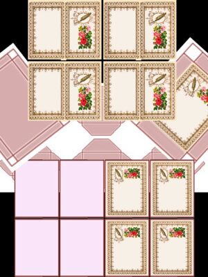 Stationary beige & pink