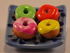Donuts on china plate
