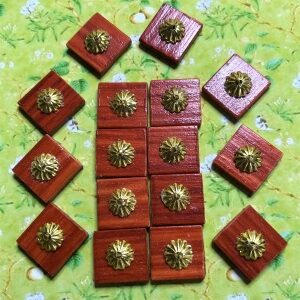 Wood & gold light switch