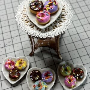 Donuts on heart plate