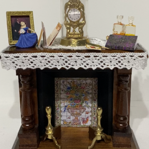 Fireplace with white lace trim - WE MAKE TO ORDER