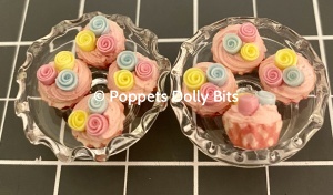 Pink cupcakes & glass server