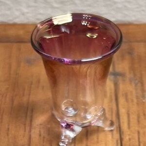 3. Glass cranberry clear & pink vase