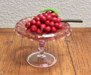 8. Glass cranberry grape dish