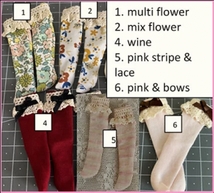Socks lace trimmed patterned style A