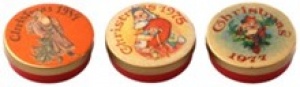 Cookie tins christmas vintage set of 3