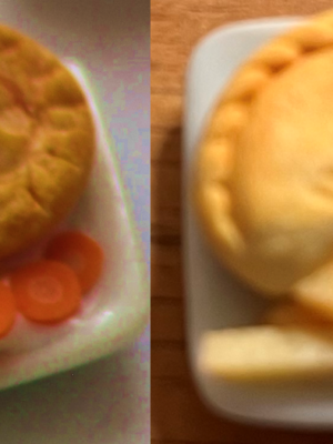 Pie or pastie fries & veg - 1 plate