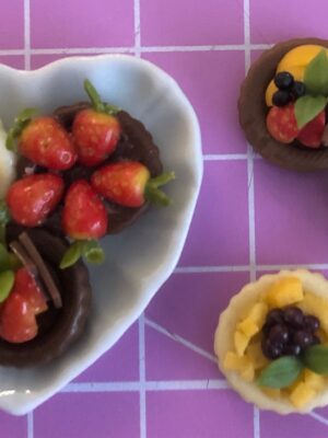 Tarts on heart plate