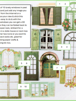 Stick on 3D window sets for rooms without windows green sets