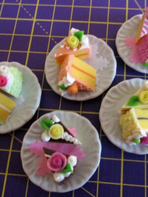 2 Cake slices on plate