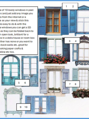 Stick on 3D window sets for rooms without windows blue sets